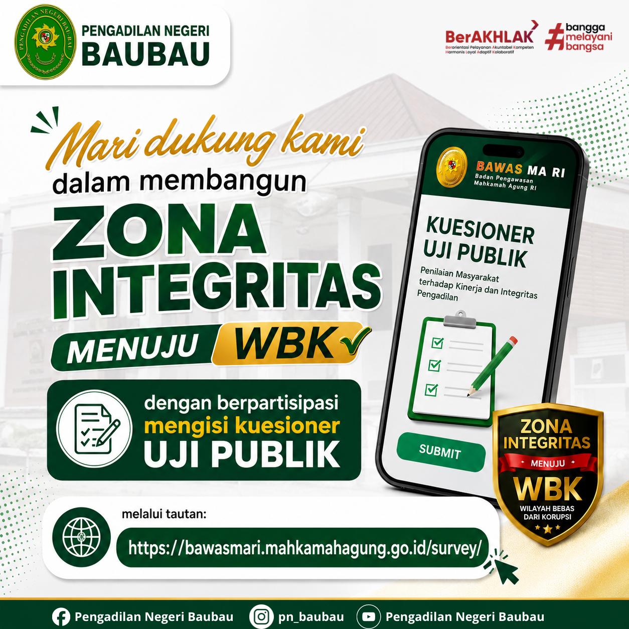 Kuesioner Uji Publik - Zona Integritas Menuju WBK